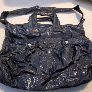 Pre-Owned JUICY COUTURE Weekender Duffle Bag Crosdbody Black Glitter